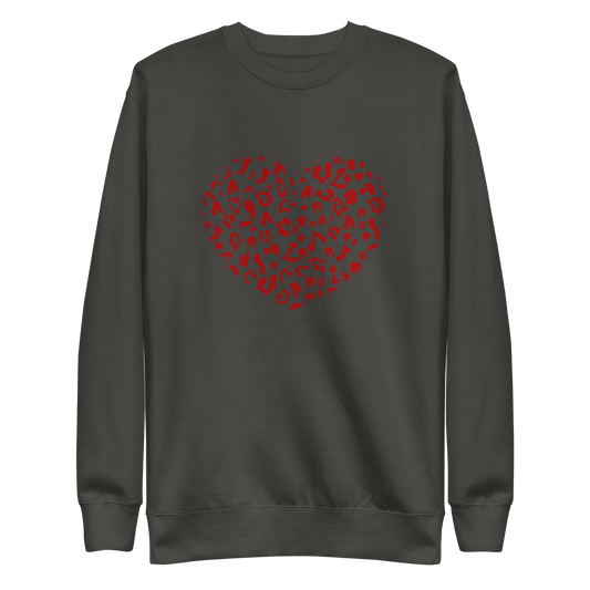 Leopard Heart Sweatshirt · Vintage Black