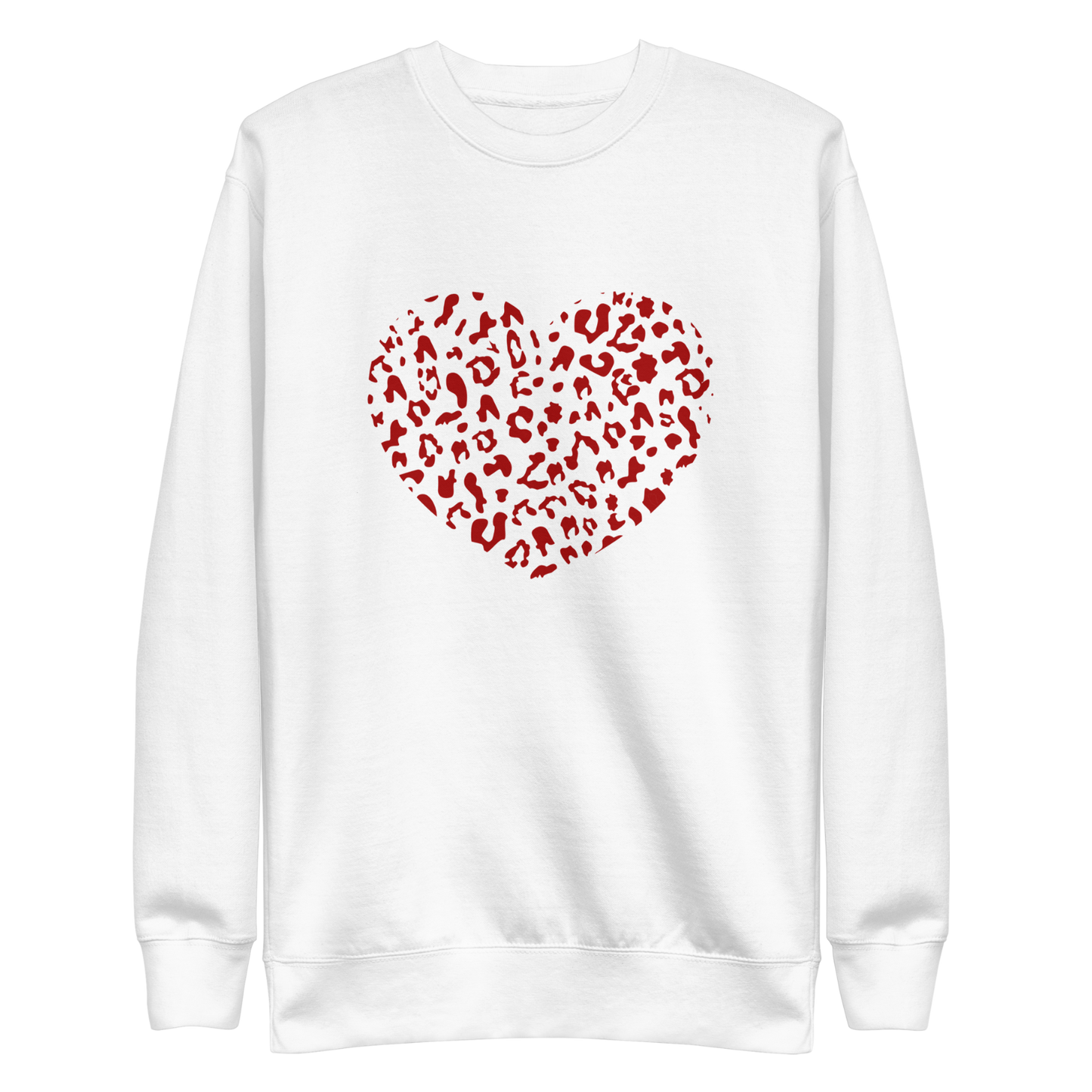 Leopard Heart Sweatshirt · White