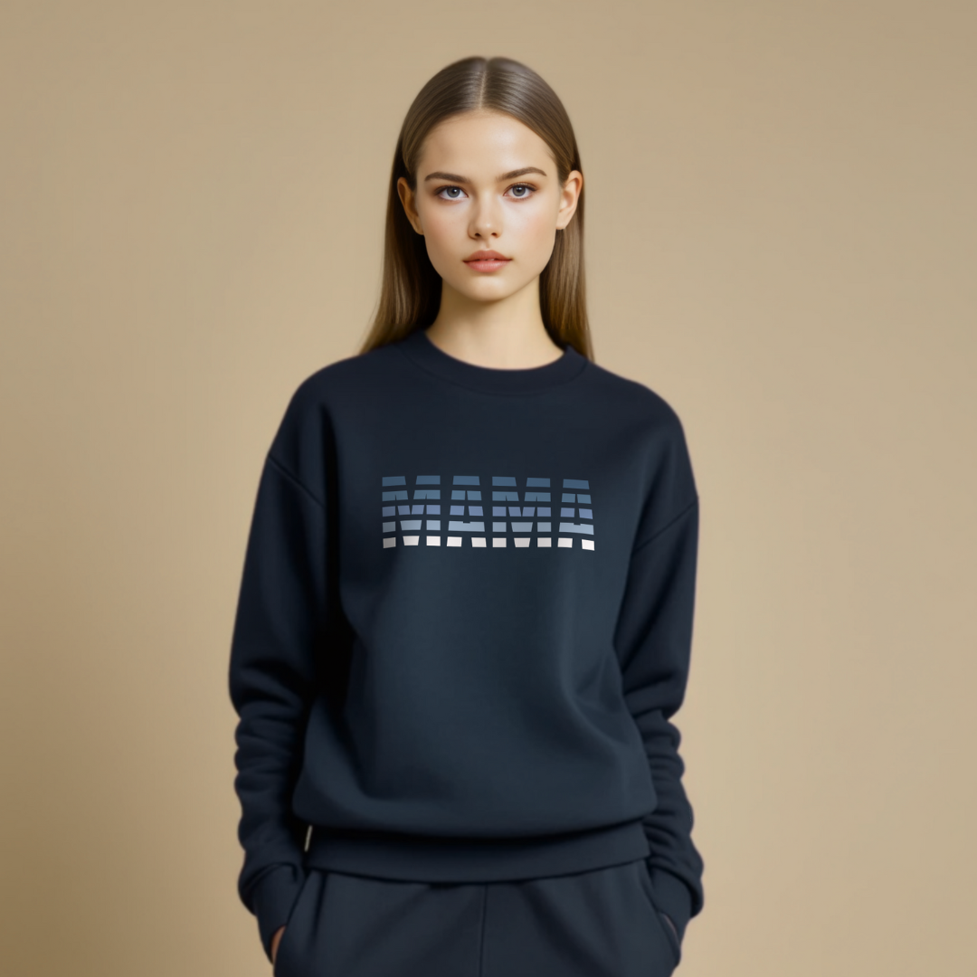 Mama Striped Sweatshirt · Navy