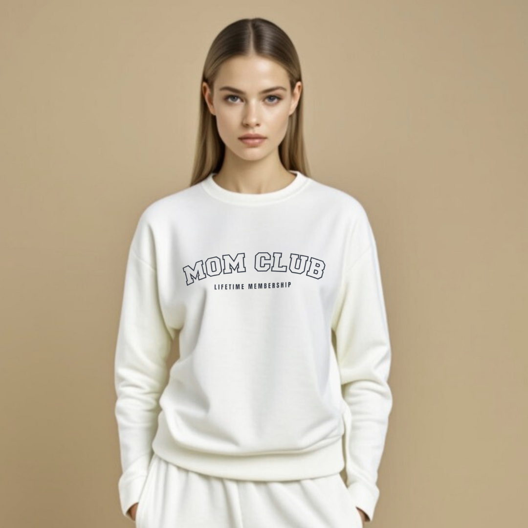 Mom Club Sweatshirt · White